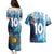 Custom Argentina Football Couples Matching Puletasi and Hawaiian Shirt La Albiceleste Marble Sky Version