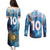 Custom Argentina Football Couples Matching Puletasi and Long Sleeve Button Shirt La Albiceleste Marble Sky Version
