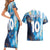 Custom Argentina Football Couples Matching Short Sleeve Bodycon Dress and Hawaiian Shirt La Albiceleste Marble Sky Version