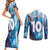 Custom Argentina Football Couples Matching Short Sleeve Bodycon Dress and Long Sleeve Button Shirt La Albiceleste Marble Sky Version