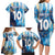 Custom Argentina Football Family Matching Long Sleeve Bodycon Dress and Hawaiian Shirt La Albiceleste Marble Sky Version