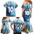 Custom Argentina Football Family Matching Mermaid Dress and Hawaiian Shirt La Albiceleste Marble Sky Version