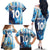 Custom Argentina Football Family Matching Off The Shoulder Long Sleeve Dress and Hawaiian Shirt La Albiceleste Marble Sky Version