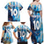 Custom Argentina Football Family Matching Off Shoulder Maxi Dress and Hawaiian Shirt La Albiceleste Marble Sky Version