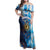 Custom Argentina Football Family Matching Off Shoulder Maxi Dress and Hawaiian Shirt La Albiceleste Marble Sky Version