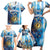 Custom Argentina Football Family Matching Short Sleeve Bodycon Dress and Hawaiian Shirt La Albiceleste Marble Sky Version