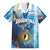 Custom Argentina Football Family Matching Short Sleeve Bodycon Dress and Hawaiian Shirt La Albiceleste Marble Sky Version