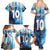 Custom Argentina Football Family Matching Summer Maxi Dress and Hawaiian Shirt La Albiceleste Marble Sky Version