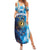 Custom Argentina Football Family Matching Summer Maxi Dress and Hawaiian Shirt La Albiceleste Marble Sky Version
