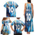 Custom Argentina Football Family Matching Tank Maxi Dress and Hawaiian Shirt La Albiceleste Marble Sky Version