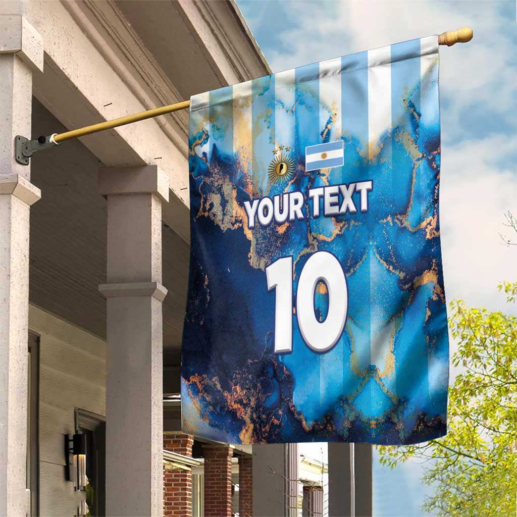 Custom Argentina Football Garden Flag La Albiceleste Marble Sky Version