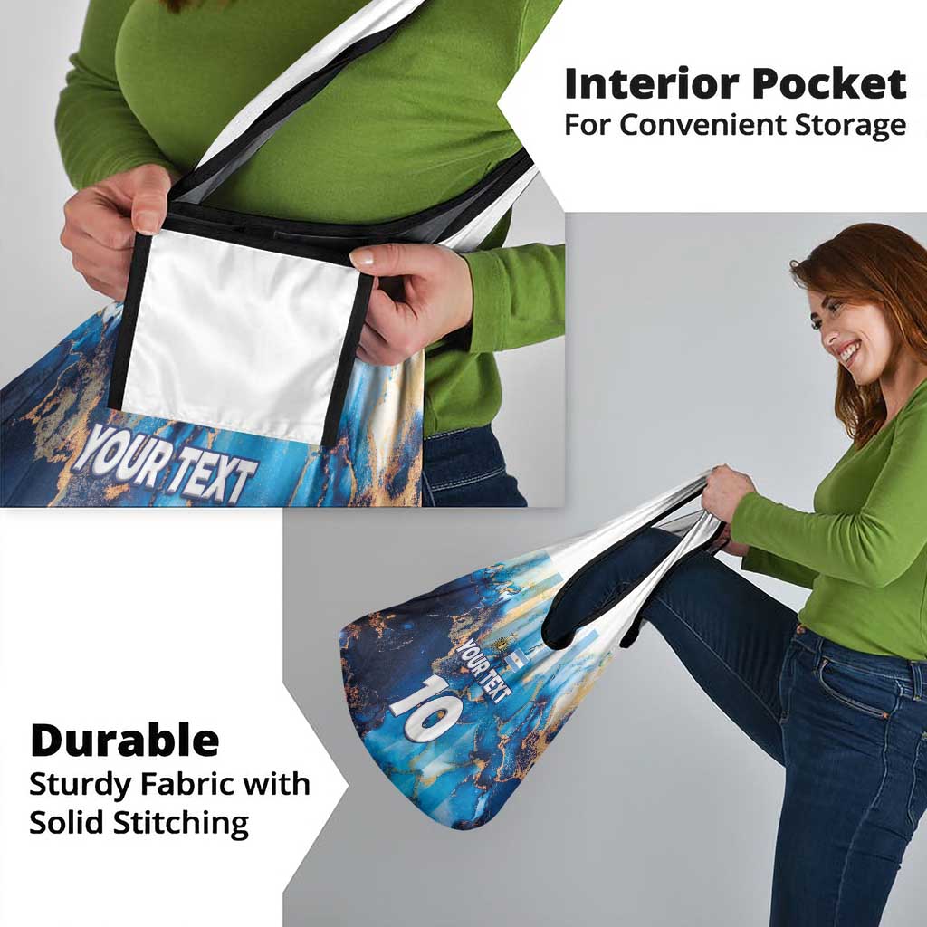 Custom Argentina Football Grocery Bag La Albiceleste Marble Sky Version