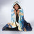Custom Argentina Football Hooded Blanket La Albiceleste Marble Sky Version