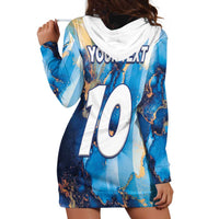 Custom Argentina Football Hoodie Dress La Albiceleste Marble Sky Version