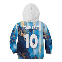 Custom Argentina Football Kid Hoodie La Albiceleste Marble Sky Version