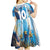 Custom Argentina Football Kid Short Sleeve Dress La Albiceleste Marble Sky Version