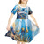 Custom Argentina Football Kid Short Sleeve Dress La Albiceleste Marble Sky Version
