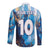 Custom Argentina Football Long Sleeve Button Shirt La Albiceleste Marble Sky Version
