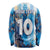 Custom Argentina Football Long Sleeve Shirt La Albiceleste Marble Sky Version