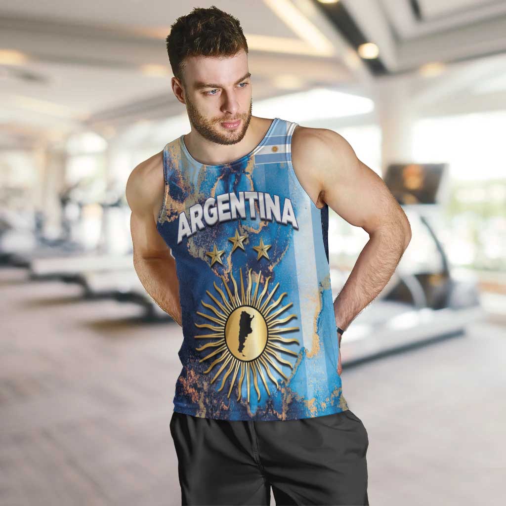 Custom Argentina Football Men Tank Top La Albiceleste Marble Sky Version