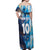 Custom Argentina Football Off Shoulder Maxi Dress La Albiceleste Marble Sky Version