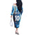 Custom Argentina Football Off The Shoulder Long Sleeve Dress La Albiceleste Marble Sky Version