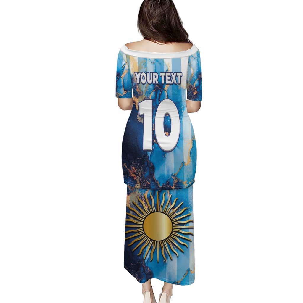 Custom Argentina Football Puletasi La Albiceleste Marble Sky Version