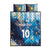 Custom Argentina Football Quilt Bed Set La Albiceleste Marble Sky Version
