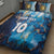 Custom Argentina Football Quilt Bed Set La Albiceleste Marble Sky Version
