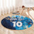 Custom Argentina Football Round Carpet La Albiceleste Marble Sky Version