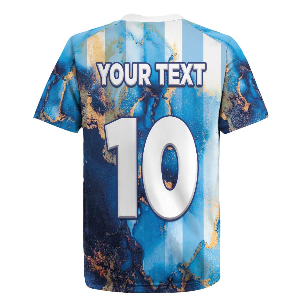Custom Argentina Football Rugby Jersey La Albiceleste Marble Sky Version