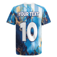 Custom Argentina Football Rugby Jersey La Albiceleste Marble Sky Version
