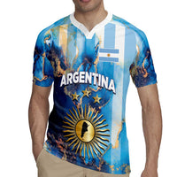 Custom Argentina Football Rugby Jersey La Albiceleste Marble Sky Version