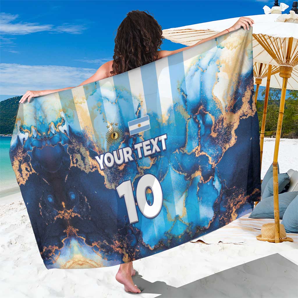 Custom Argentina Football Sarong La Albiceleste Marble Sky Version