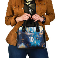 Custom Argentina Football Shoulder Handbag La Albiceleste Marble Sky Version