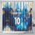 Custom Argentina Football Shower Curtain La Albiceleste Marble Sky Version