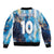 Custom Argentina Football Sleeve Zip Bomber Jacket La Albiceleste Marble Sky Version