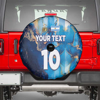 Custom Argentina Football Spare Tire Cover La Albiceleste Marble Sky Version