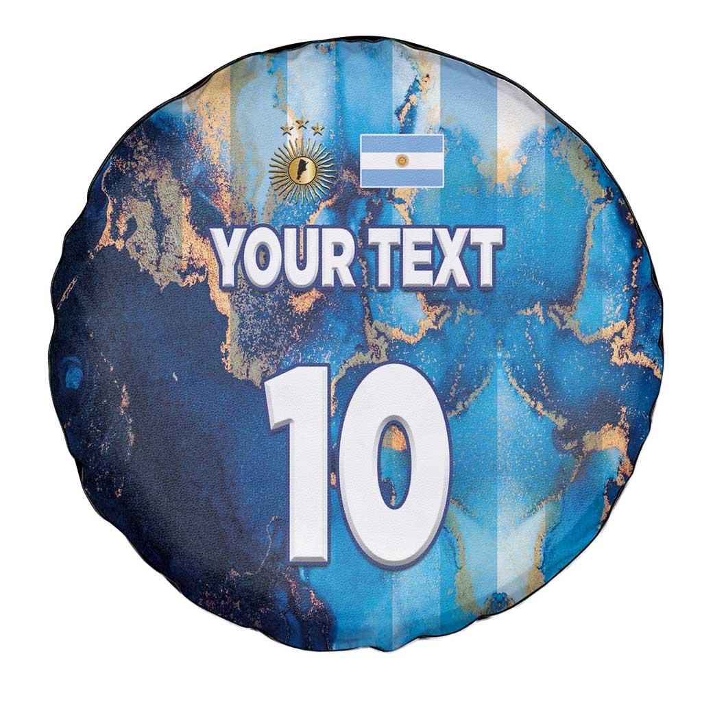 Custom Argentina Football Spare Tire Cover La Albiceleste Marble Sky Version