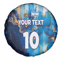 Custom Argentina Football Spare Tire Cover La Albiceleste Marble Sky Version