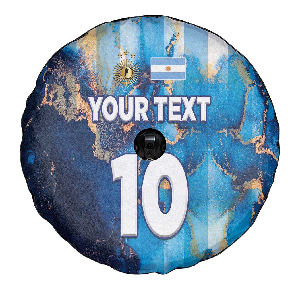Custom Argentina Football Spare Tire Cover La Albiceleste Marble Sky Version