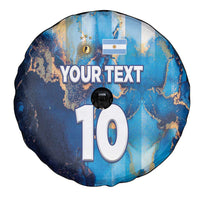 Custom Argentina Football Spare Tire Cover La Albiceleste Marble Sky Version