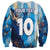 Custom Argentina Football Sweatshirt La Albiceleste Marble Sky Version