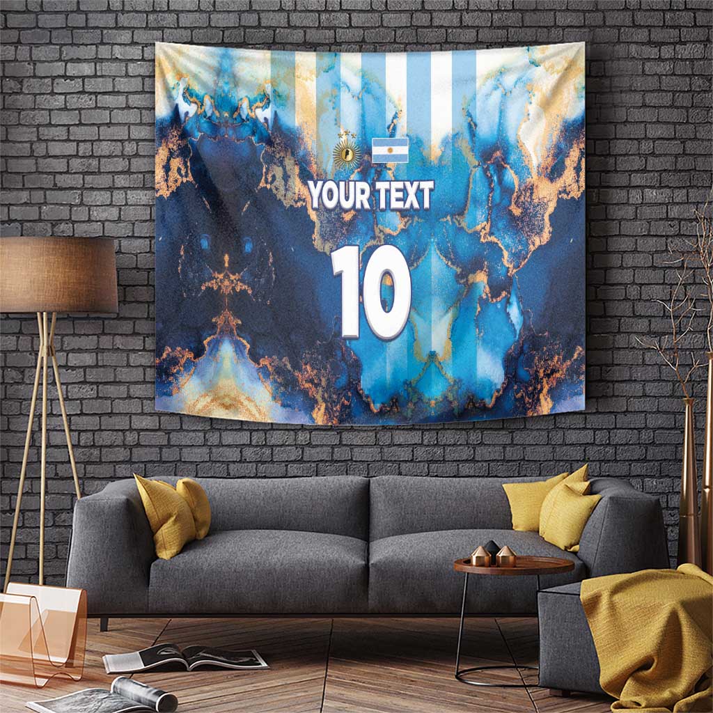 Custom Argentina Football Tapestry La Albiceleste Marble Sky Version