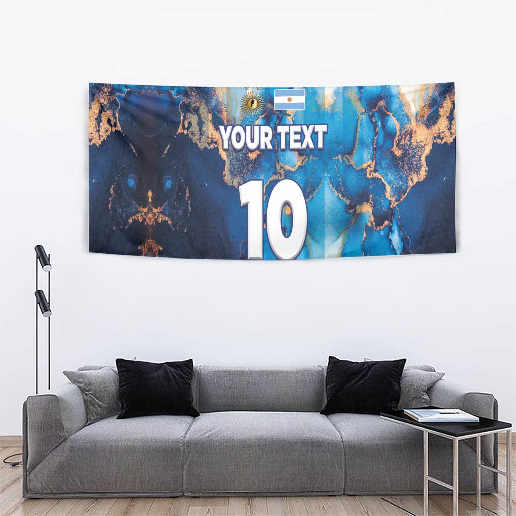Custom Argentina Football Tapestry La Albiceleste Marble Sky Version