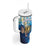 Custom Argentina Football Tumbler With Handle La Albiceleste Marble Sky Version