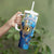 Custom Argentina Football Tumbler With Handle La Albiceleste Marble Sky Version