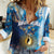 Custom Argentina Football Women Casual Shirt La Albiceleste Marble Sky Version