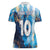 Custom Argentina Football Women Polo Shirt La Albiceleste Marble Sky Version