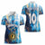 Custom Argentina Football Women Polo Shirt La Albiceleste Marble Sky Version